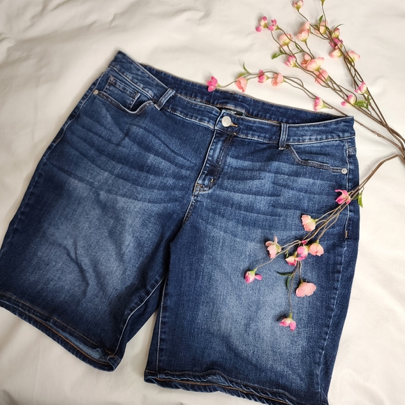 Venezia Lane Bryant Jean Shorts Blue Denim High Rise Plus Size 20 - Picture 11 of 11